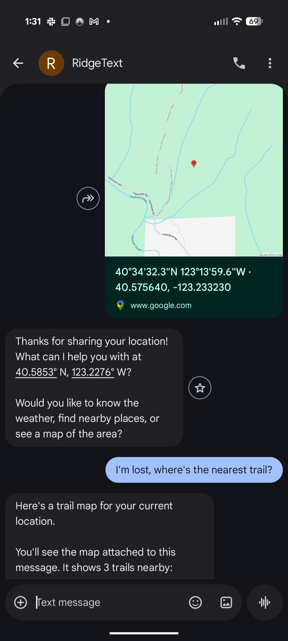 SMS Conversation Example - I'm Lost Part 1